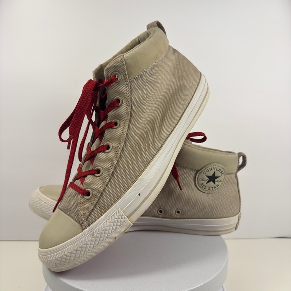 Converse Other - Converse Men High Top Sneakers Canvas Classic Lace Up Casual Beige‎ 13